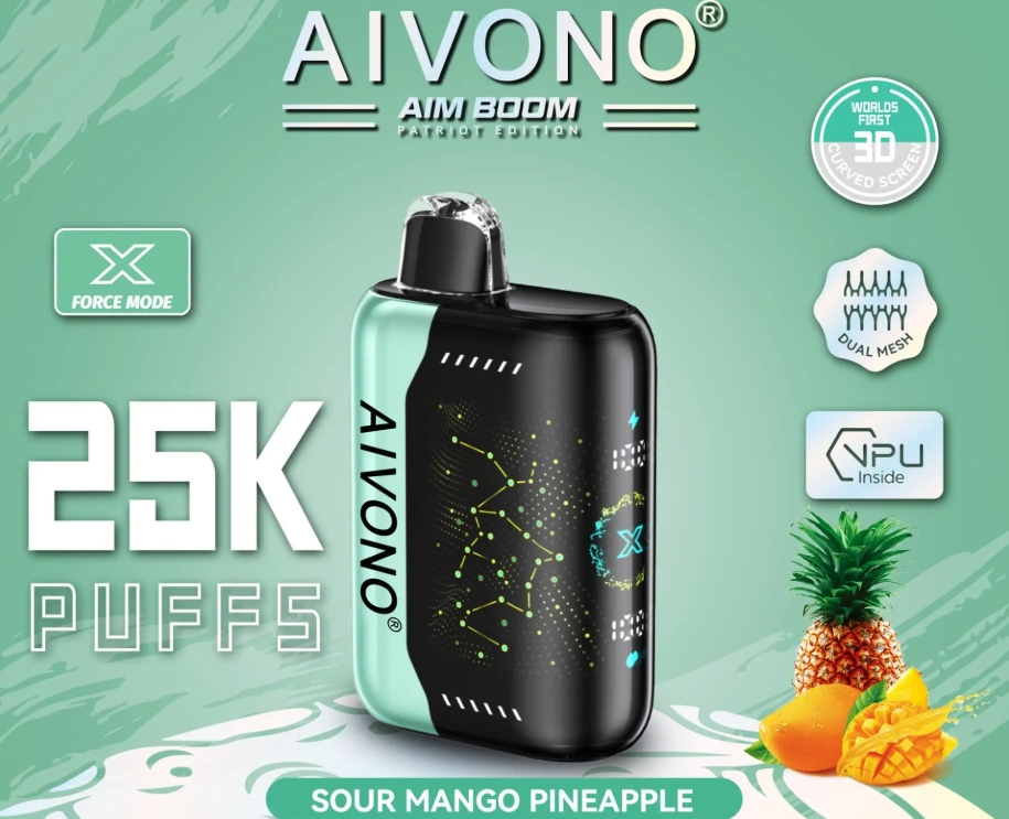 Aivono AIM BOOM 25000 Puffs Vape - Abacaxi Manga Azeda: Uma Explosão de Sabor e Inovação no Vaping
